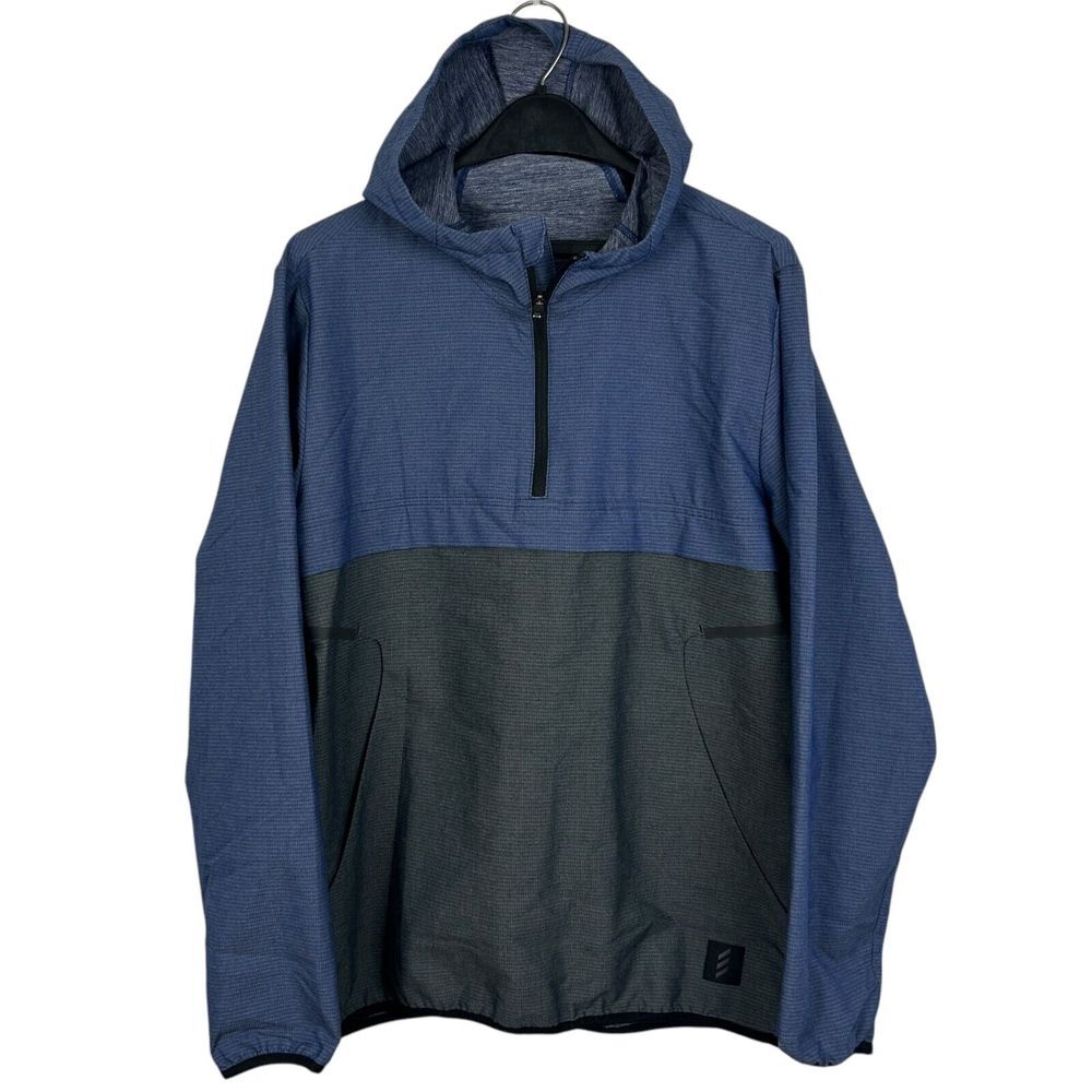 Adidas ADICROSS Mens Medium Anorak Golf Jacket Pullover Poly + Cotton Blend Blue